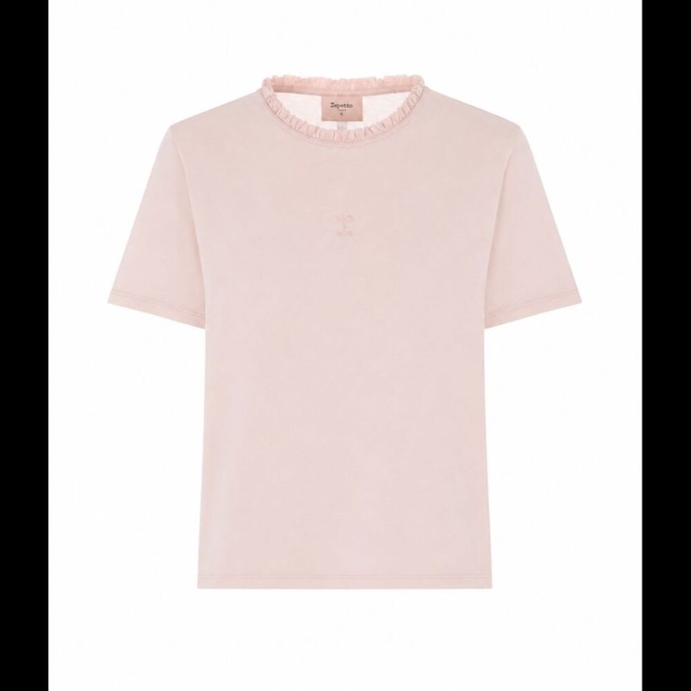 Repetto Women Logo T-Shirt With Ruffled Collar